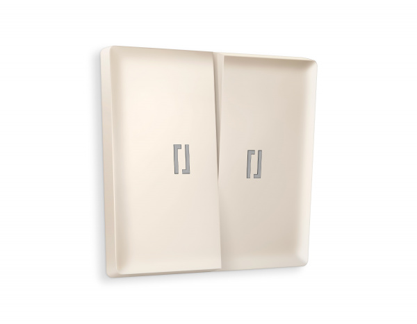 Лицевая панель ALFA (Бежевый матовый) для 2-кл выключателей с подсветкой QUANT AP3240