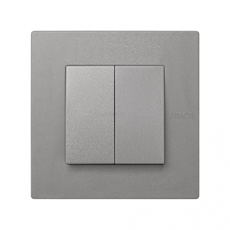 Simon 27 Scudo Серая Накладка на двухклавишный механизм