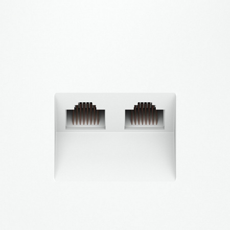 Розетка компьютерная встраиваемая VOLTUM S70 двойная RJ45+RJ45 кат.6, (белый матовый)