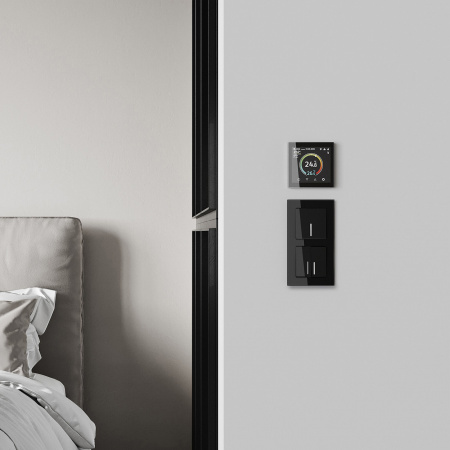 Умный сенсорный терморегулятор с LCD дисплеем (черный) W1851108