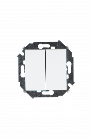 Simon 15 Белый Переключатель 2-клавишный, 16А, 250В, винт.зажим