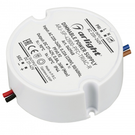 Arlight Блок питания ARJ-SP-42800-PFC-TRIAC-R (36W, 27-42V, 800mA) (IP44 Пластик, 5 лет)