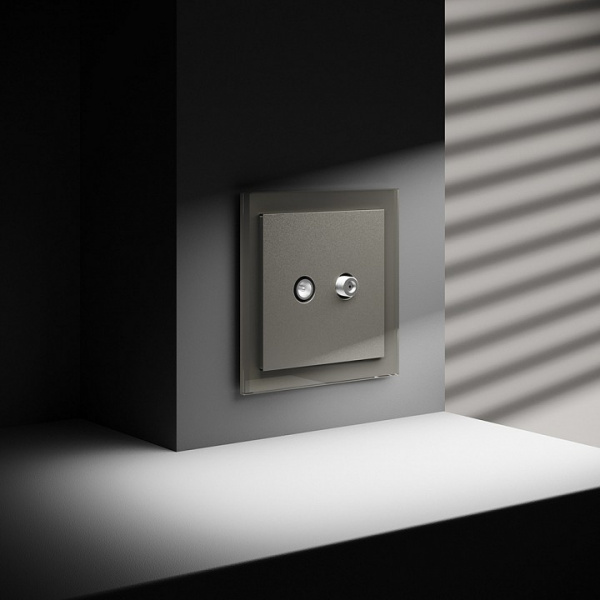 Розетка телевизионная встраиваемая VOLTUM S70 оконечная TV+SAT, (шелк) Розетка телевизионная встраиваемая VOLTUM S70 оконечная TV+SAT, (шелк)