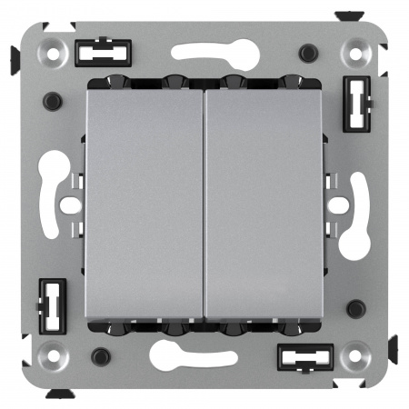 DKC Avanti Закаленная сталь Выключатель двухклавишный