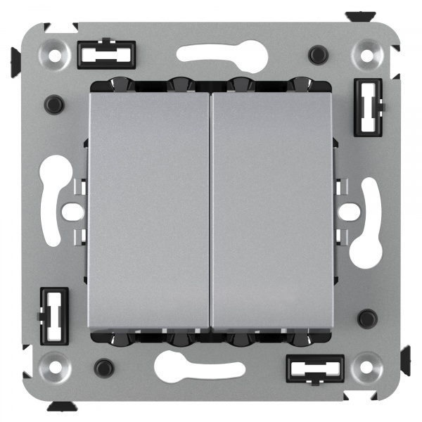 DKC Avanti Закаленная сталь Выключатель двухклавишный