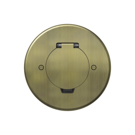 Лючок Surface 2 мод. (1 мод. 45х45 мм.), круглый, круглая крышка, античная латунь, IP44, (с уст. набором)