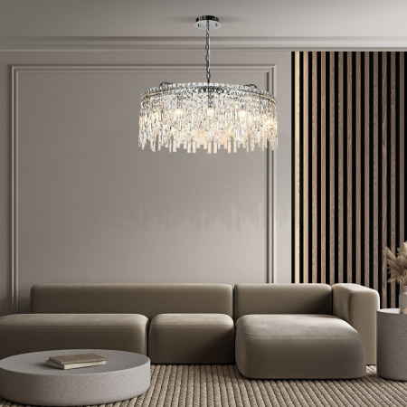 Подвесной светильник с прозрачным хрусталем 60159 хром Eurosvet Blitz