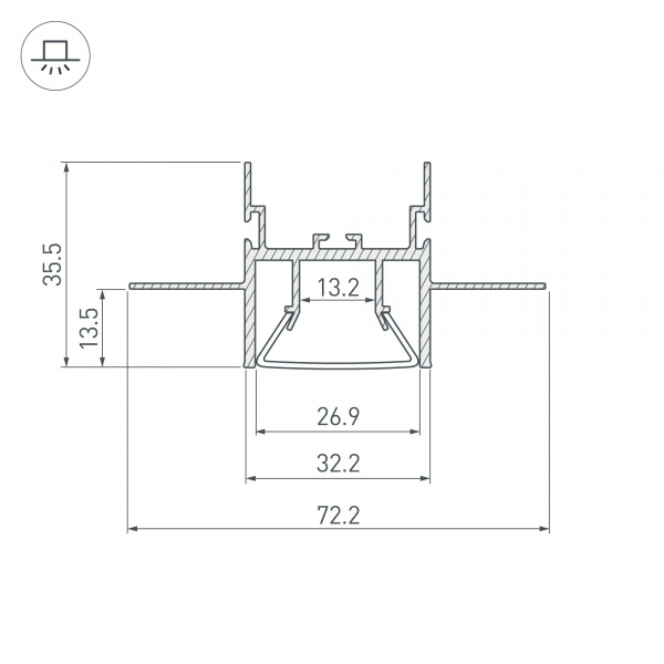 Профиль Arlight FOLED-CEIL-CENTER-2000 023863