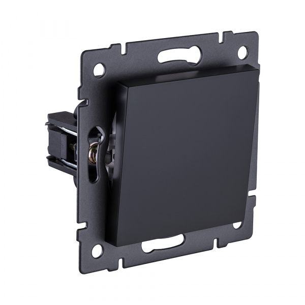 Выключатель 1-клавишный перекрестный 10А/250В, черный матовый Kollinger REA-S-006BM для Aspekt, Eleganz, Reflex