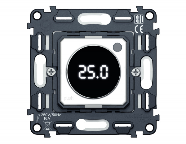 Механизм терморегулятора с цифровым дисплеем с датчиком для теплого пола 16A-250V QUANT (EXTRA CONTROL) VM1385