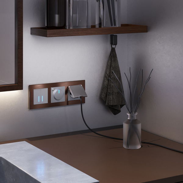 Рамка на 3 поста (коричневый алюминий) W0031714