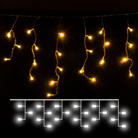 Гирлянда бахрома теплый белый 1,8*0,5М IP20 100-001 Eurosvet 100-001