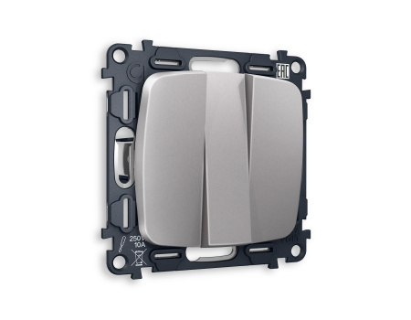 Комплект механизма 3-клавишного выключателя OMEGA MO505010 Сталь матовый QUANT