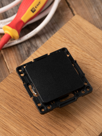 EKF PROxima Стокгольм Черный Выключатель проходной 1-кл, 10А