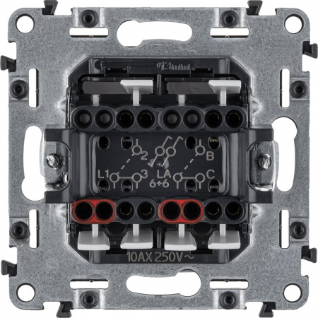 Legrand Valena LIFE DIY Алюм Переключатель 2-клавишный 10А 250В