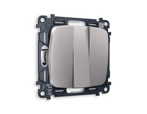 Комплект механизма 3-клавишного выключателя OMEGA MO505010 Сталь матовый QUANT