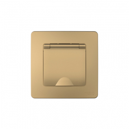 Systeme Electric Blanca внутр Титан Розетка с/з IP44 со шторками, с крышкой, 16А, 250В