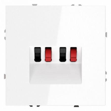 Розетка акустическая встраиваемая VOLTUM S70 4-местная, (белый глянцевый)