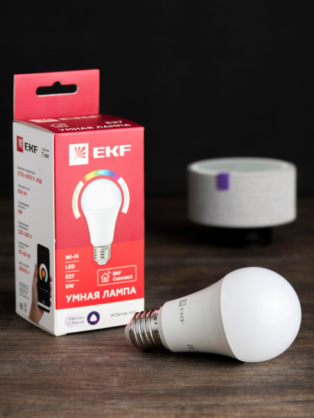 EKF Connect Умная лампа 8W WIFI RGBW E27 EKF Connect Умная лампа 8W WIFI RGBW E27