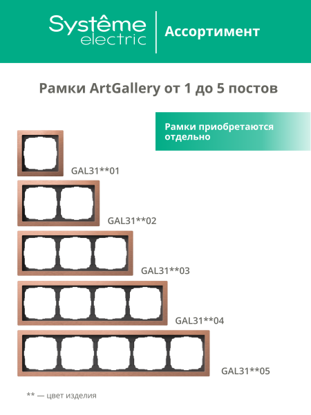 Systeme Electric ArtGallery Pure Органическое стекло Белый Рамка 1-ая