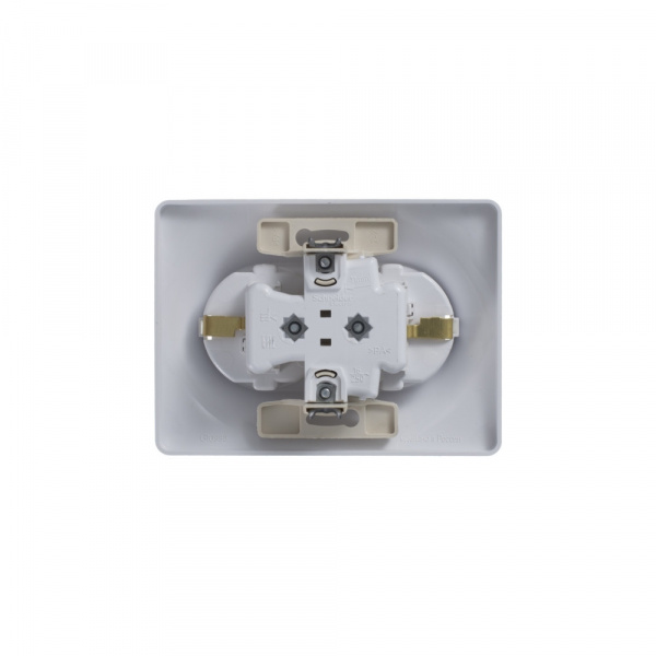 SE Glossa Бел Розетка 2-я с/з со шторками (в сборе с рамкой)