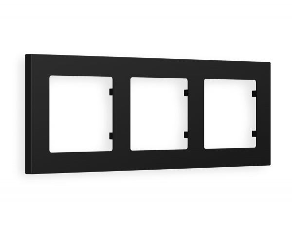 Рамка ALFA Techno (Черный матовый) 3-ая AF220703