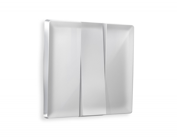 Лицевая панель ALFA (Серебро глянец) для 3-клавишных выключателей QUANT AP4050