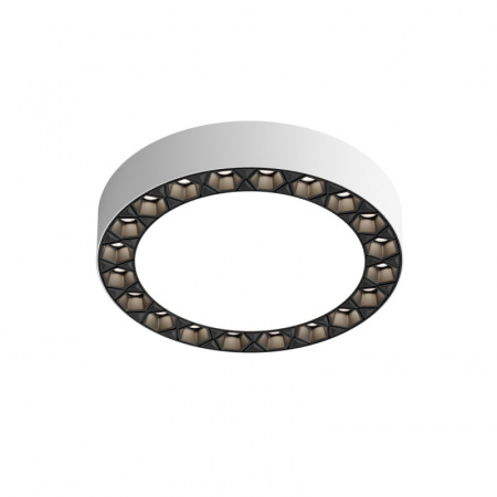 DK2840-WB Накладной светильник DUAL 12+12 Вт, LED 4000K, IP 20, d165mm, белый/черный, алюминий/акрил