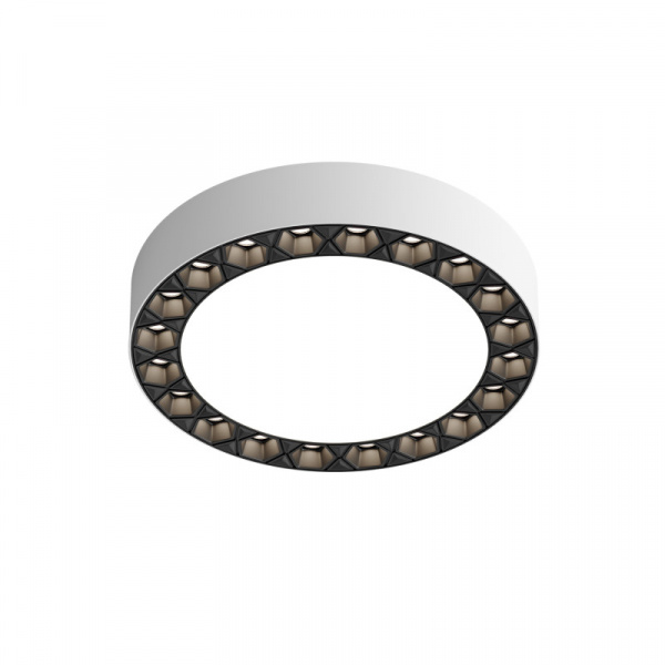 DK2840-WB Накладной светильник DUAL 12+12 Вт, LED 4000K, IP 20, d165mm, белый/черный, алюминий/акрил