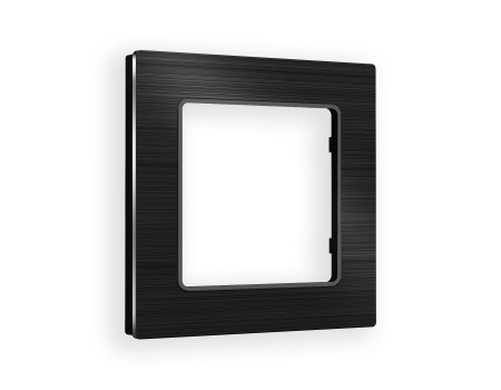 Рамка ALFA Platos (Черный Металл шлифованный) 1-ая AF550501