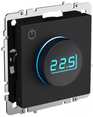 IEK BRITE BASE Черный Термостат электронный с инд. ТС10-1-БрЧ (терморегулятор)