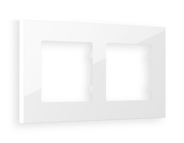 Рамка ALFA Qubi (Белый глянец) 2-ая AF250102