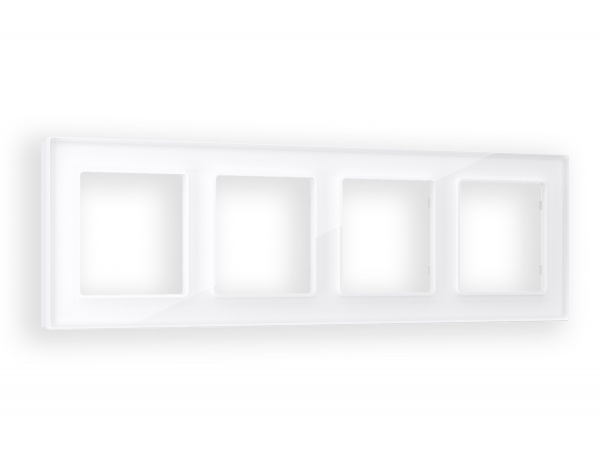 Рамка ALFA Platos (Белый Стекло органическое) 4-ая AF330104