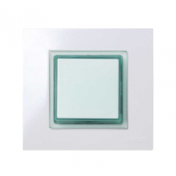 Simon 27 Play Зеленая прозрачная Накладка на выключатель, декоративная, сменная, широкая