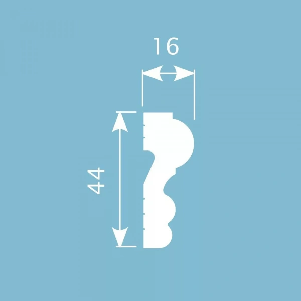 Молдинг MX038, 44х16, 2000мм, Экополимер/24