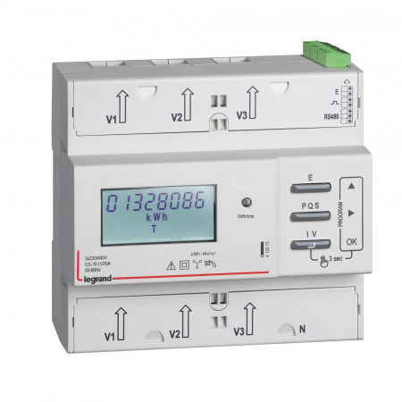 Legrand Трехфазный счётчик EMDX³ - сертификат MID - 125 А - 6 модулей - выход RS 485