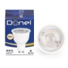 Donel Светодиодная лампа 9Вт, MR16, 220В, GU10, 3000K, 675Лм, Ra>80, 60°, D50хH65мм, DN03003W9GU10