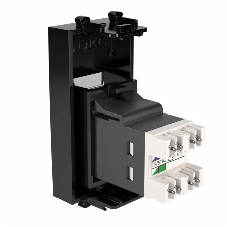 DKC Avanti Черный квадрат Розетка телефонная RJ-12 1 модуль