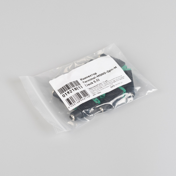 Arlight Коннектор Terminal-MONO-2pin-M (Jack 5.5) (Пластик)