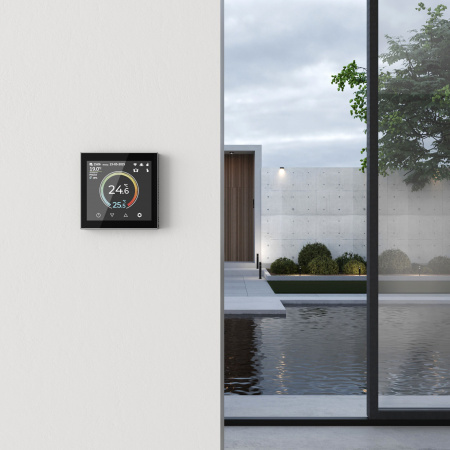 Умный сенсорный терморегулятор с LCD дисплеем (черный) W1851108