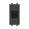 DKC Avanti Компьютерная розетка RJ-45 без шторки модульная ,кат.6, Черный матовый, 1 модуль