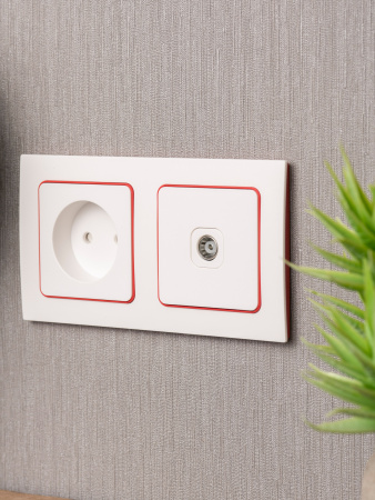 EKF PROxima Стокгольм Белый Линия красная Рамка 2-ая