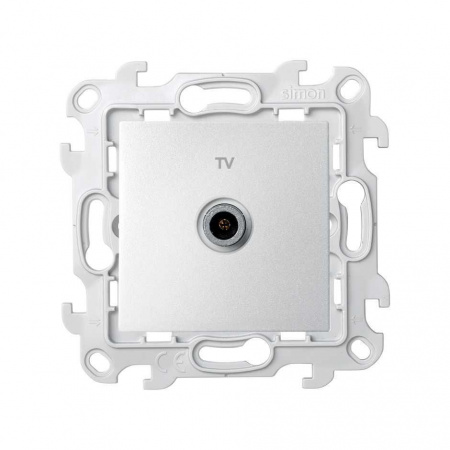 Simon 24 алюминий Розетка TV проходная Harmonie
