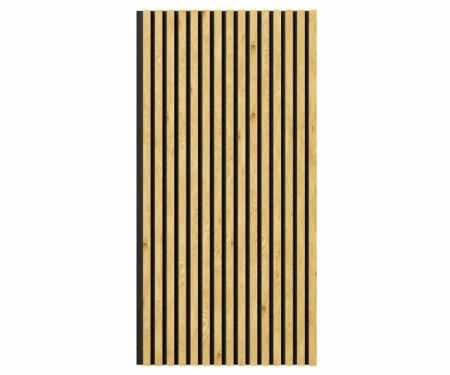 Акустическая панель, черный войлок, 1200х600х19мм, рейки МДФ дуб медный