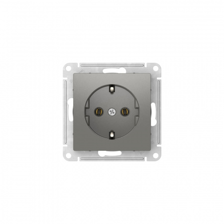Systeme Electric AtlasDesign Сталь Розетка с заземлением, 16А, мех., быстрозажим. клем.