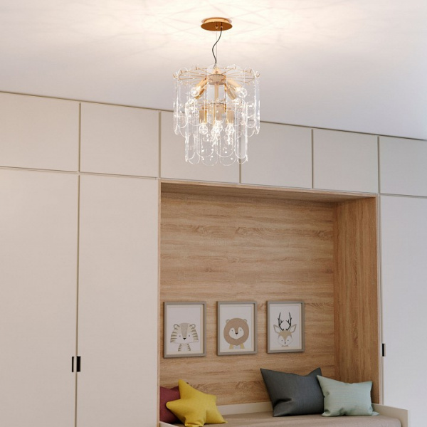 Подвесная люстра со стеклянными плафонами 60170/8 золото Eurosvet Claire