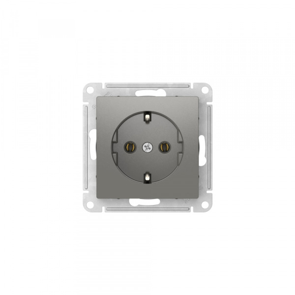 Systeme Electric AtlasDesign Сталь Розетка с заземлением, 16А, мех., быстрозажим. клем.