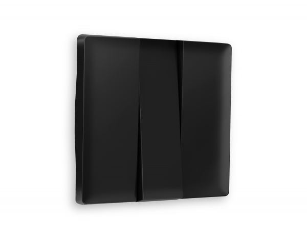 Лицевая панель ALFA (Черный матовый) для 3-клавишных выключателей QUANT AP8050