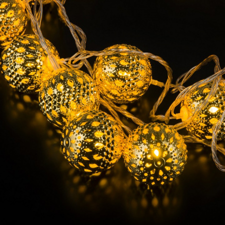 Гирлянда нить с мерцанием 2,8 м IP20 400-003 золото / теплый белый Eurosvet 400-003