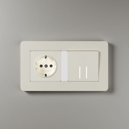 Рамка из поликарбоната на 2 поста Split айвори/белый, soft-touch W0023066